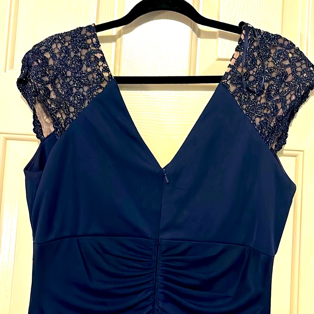 X By Xscape Chiffon Lace Sleeve Dress - Picture 8 of 9